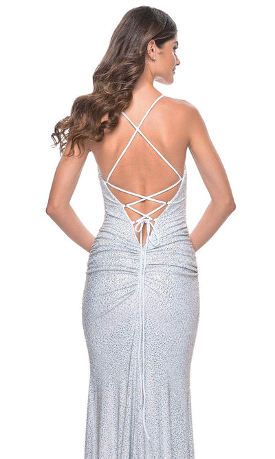 La Femme 32327 Rhinestone Lace-Up Back Prom Gown by La Femme