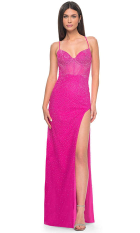La Femme 32328 Sleeveless Corset Bodice Prom Dress