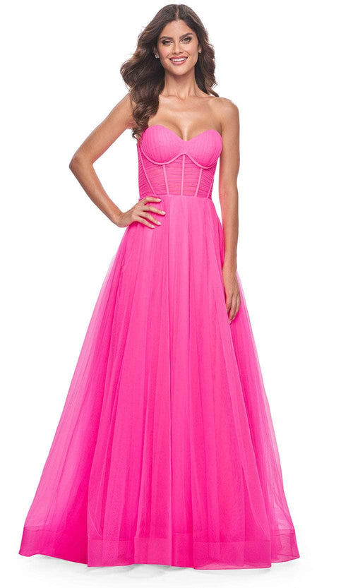 La Femme 32341 Sweetheart Neck Exposed Boned Prom Gown