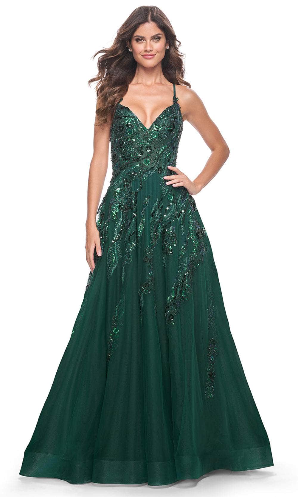La Femme 32346 Beaded V-Neck Prom Gown