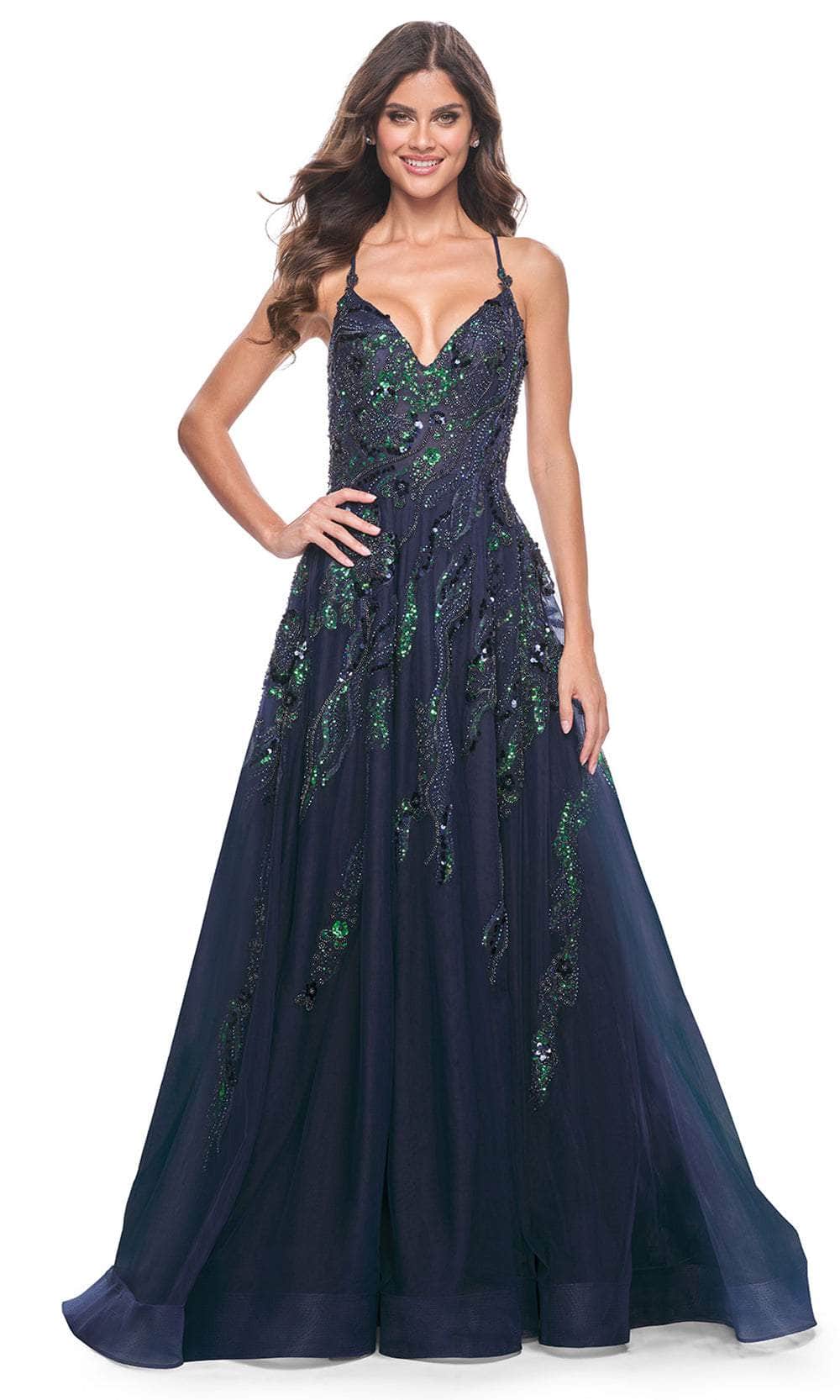 La Femme 32346 Beaded V-Neck Prom Gown