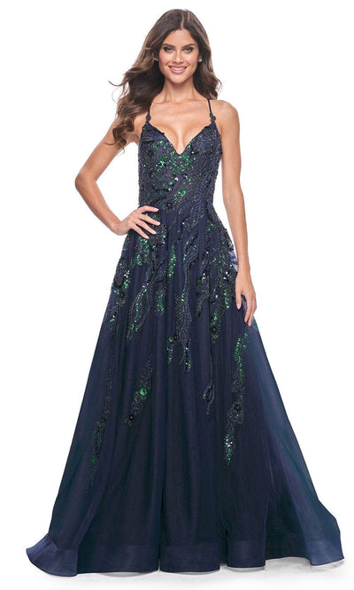La Femme 32346 Beaded V-Neck Prom Gown