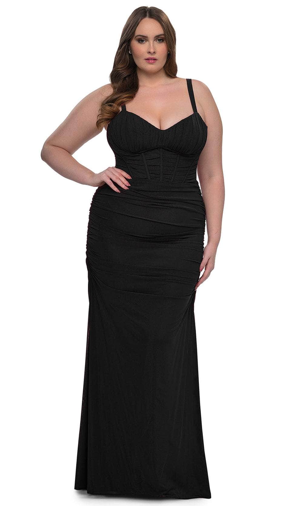 La Femme 32402 - Net Jersey Ruching Evening Dress Special Occasion Dress
