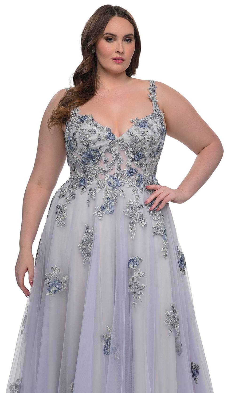 La Femme 32412 Lace A-Line Gown