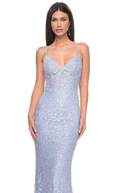 La Femme 32434 Allover Lace Sleeveless Prom Gown