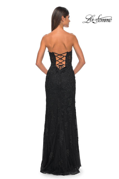 La Femme 32437 Scalloped Lace Sweetheart Prom Gown