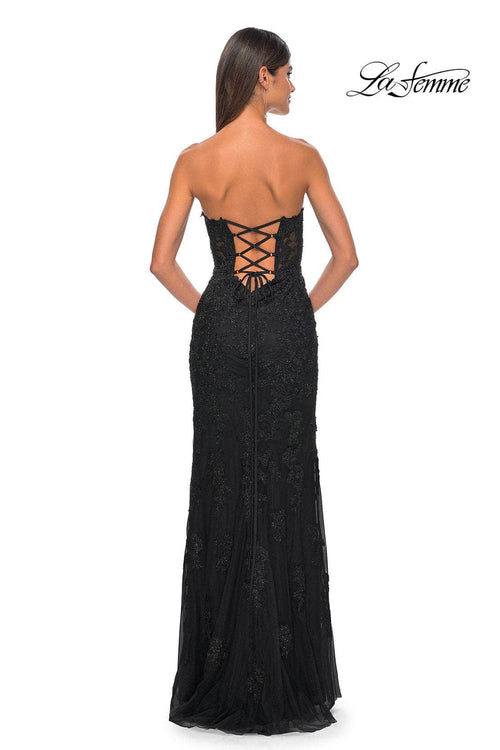 La Femme 32437 Scalloped Lace Sweetheart Prom Gown
