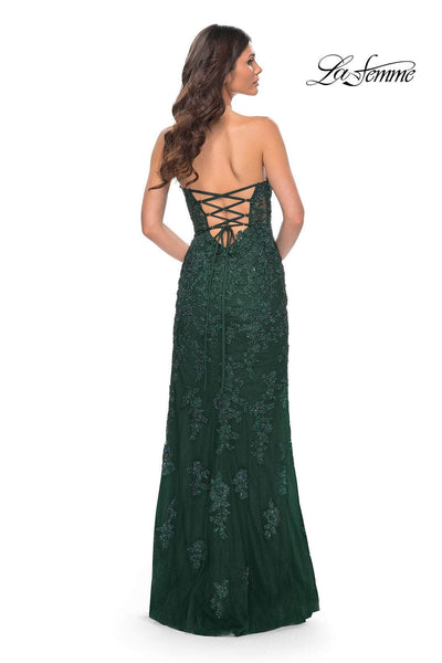 La Femme 32437 Scalloped Lace Sweetheart Prom Gown