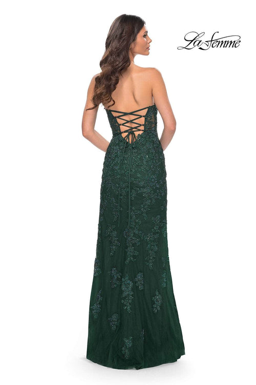 La Femme 32437 Scalloped Lace Sweetheart Prom Gown