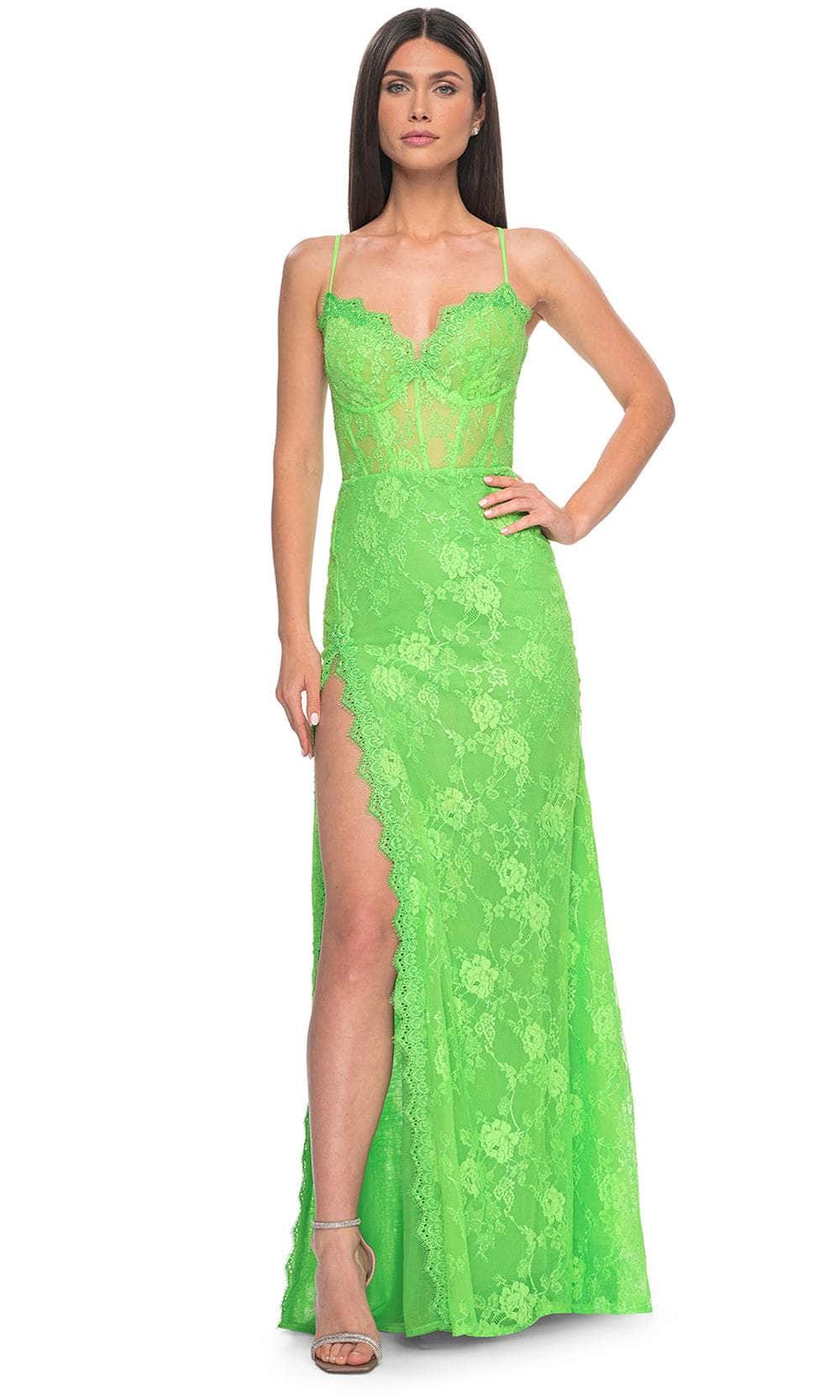bright neon prom dresses Neon Long Prom Dress with Detachable Cape