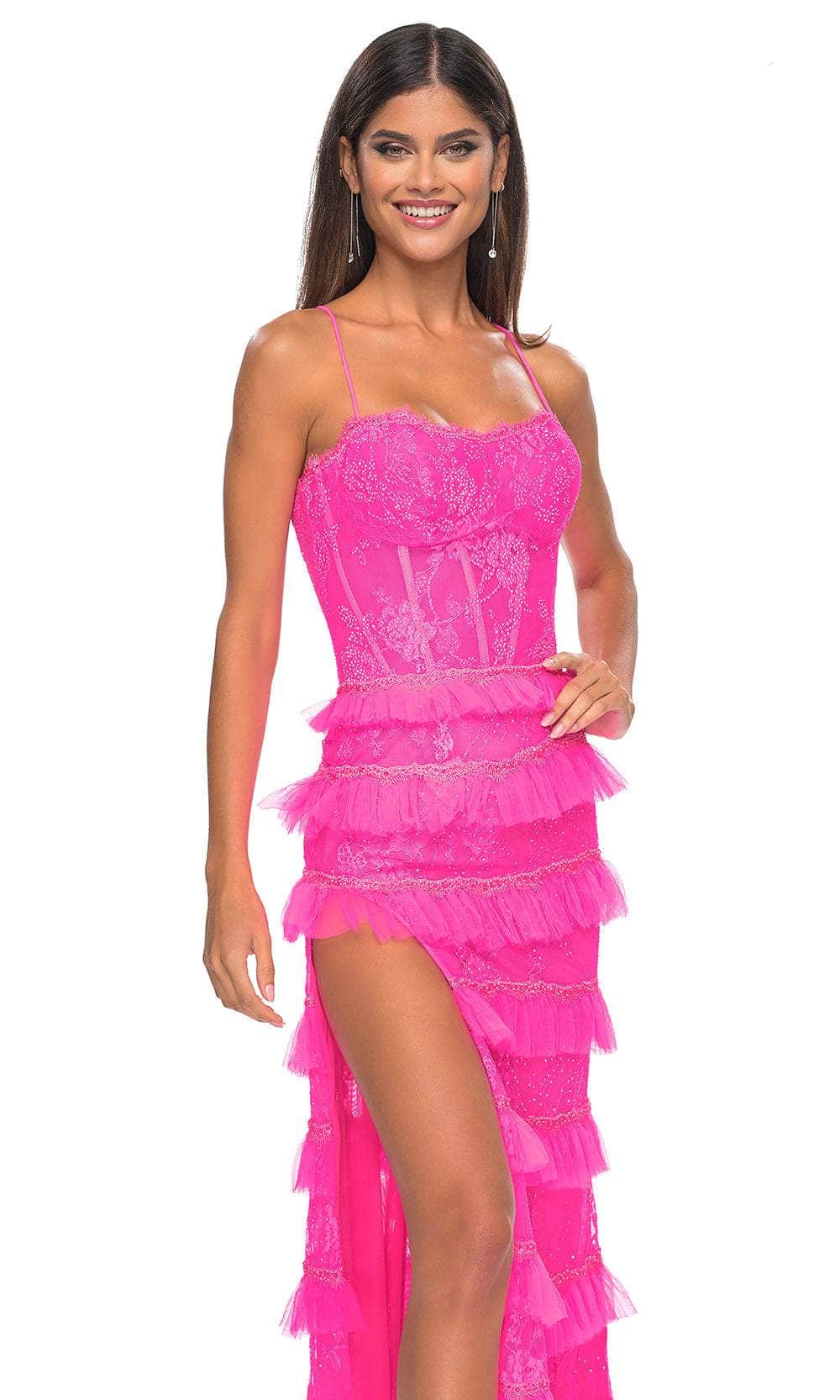 La Femme 32442 Embellished Sleeveless Tiered Skirt Prom Gown