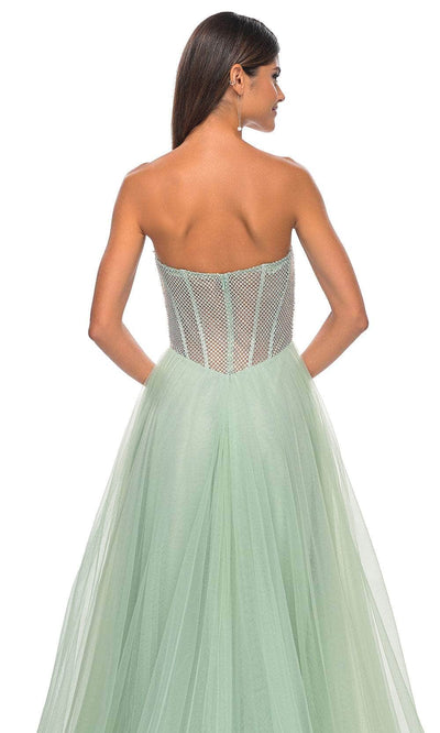 La Femme 32445 Strapless Net Bodice Prom Dress