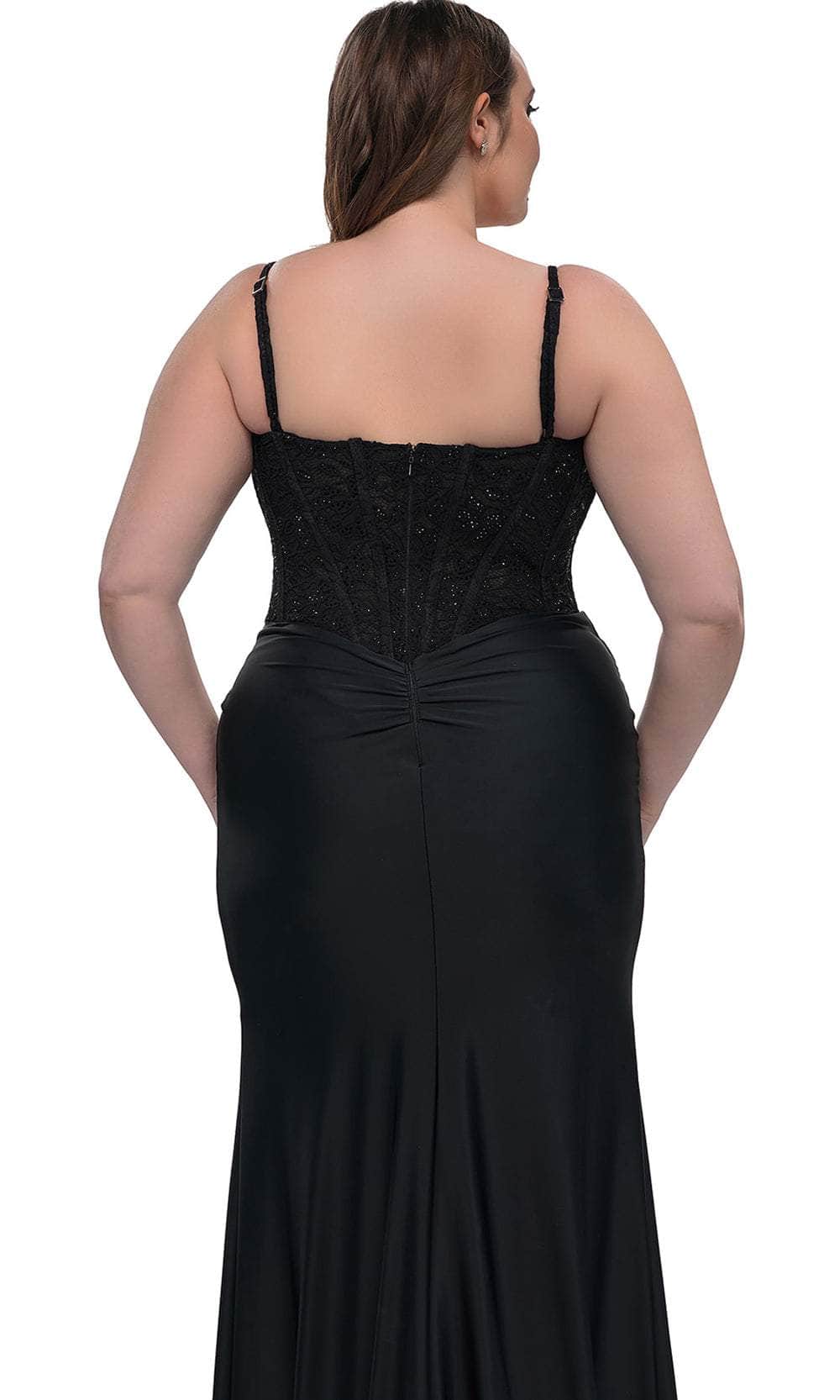 La Femme 32449 Illusion Lace Corset Gown