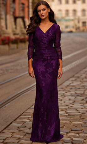 La Femme 32491 Lace Bodice Evening Gown