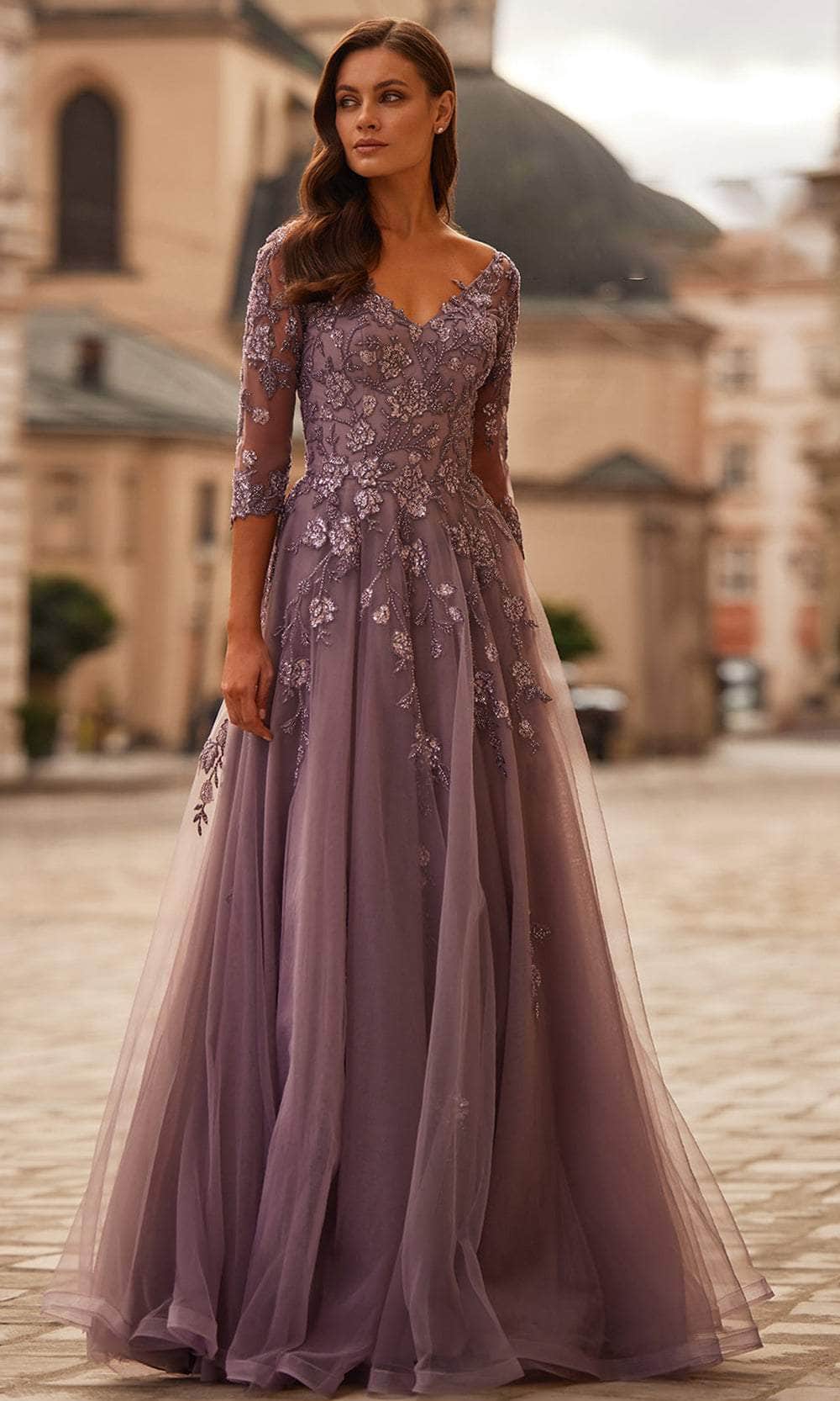 La Femme 32538 - Ruffle Sleeve Evening Gown Special Occasion Dress