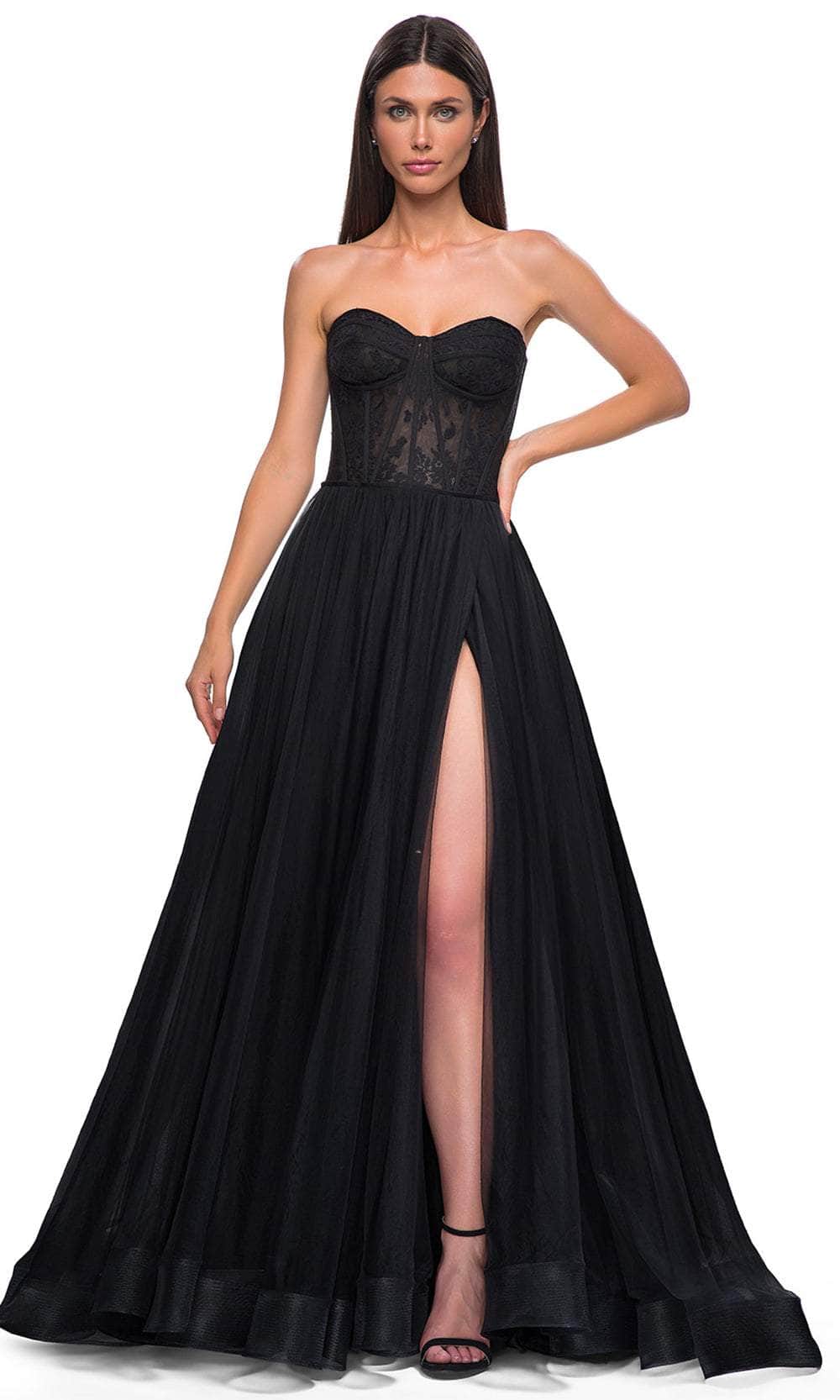 black prom dress sweetheart neckline La Femme 32579 Strapless Gown YGroup_lucienna-polka-dot-mini-dress Size:Size (overall): 31.5 X 23.5 inches - 80 X 60 cm Sleeveless Back Lady Black Tie -
