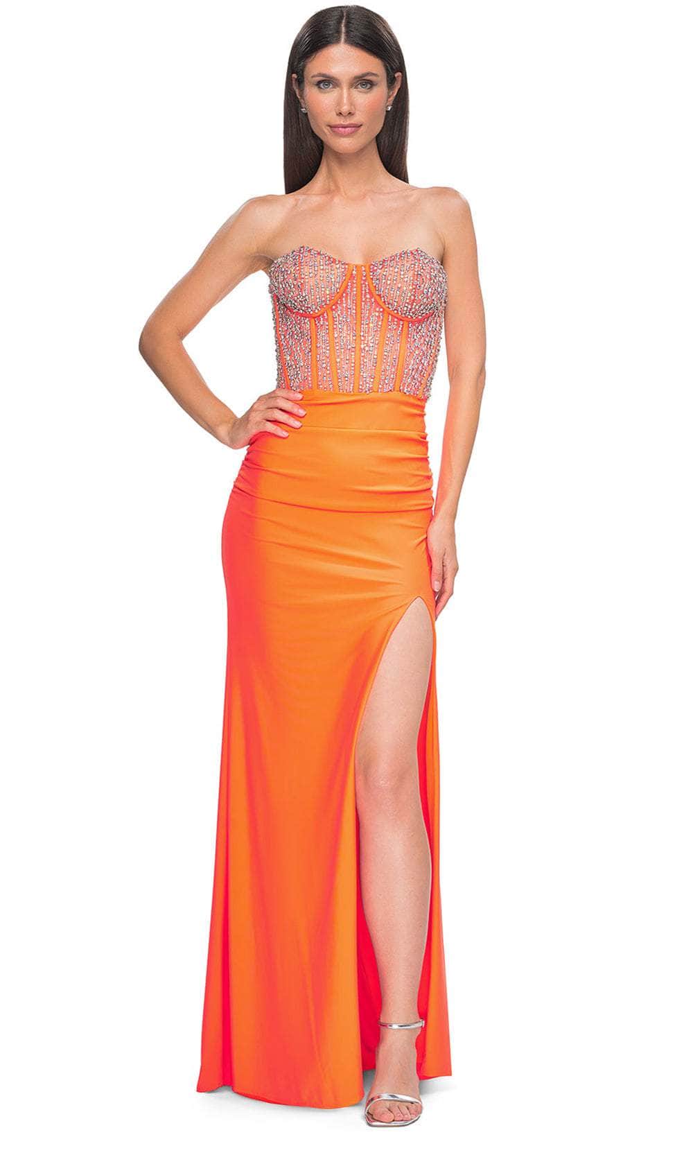 La Femme 32669 - Strapless Rhinestone Embellished Prom Gown Special Occasion Dress