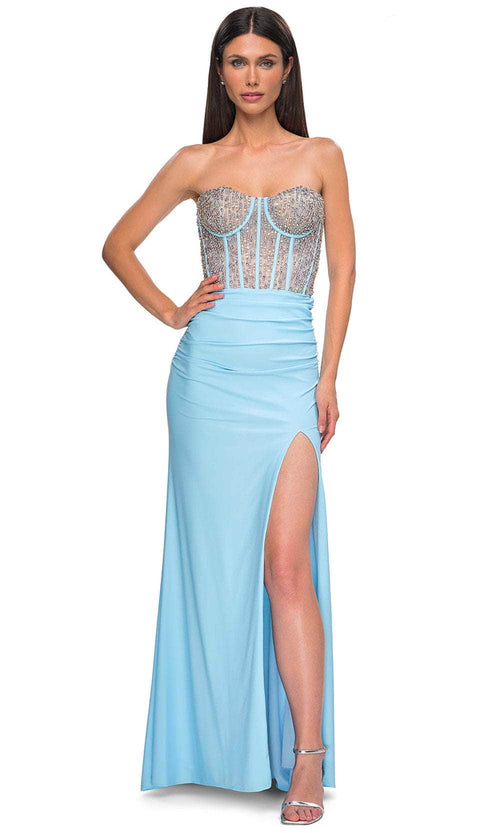 La Femme 32669 - Strapless Rhinestone Embellished Prom Gown Special Occasion Dress