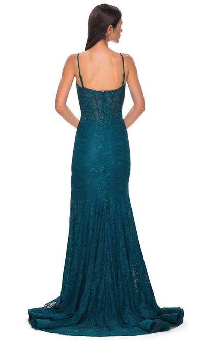 La Femme 32671 Lace Rhinestone Detail Prom Gown