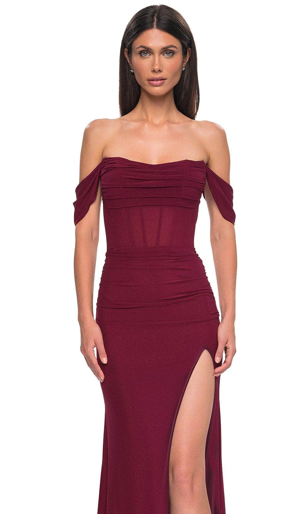 La Femme 32684 Off Shoulder Corset Prom Gown