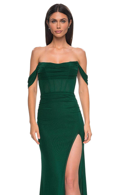 La Femme 32684 Off Shoulder Corset Prom Gown