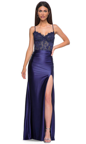 La Femme 32689 Sleeveless Rhinestone Embellished Bodice Prom Gown