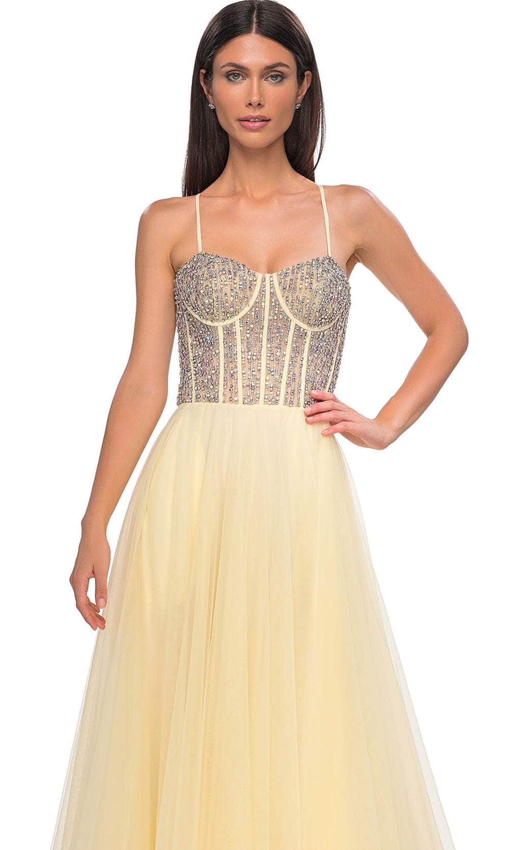 La Femme 32703 Rhinestone Beaded A-Line Prom Gown