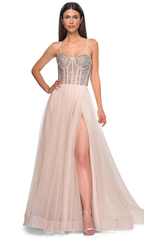 La Femme 32703 Rhinestone Beaded A-Line Prom Gown
