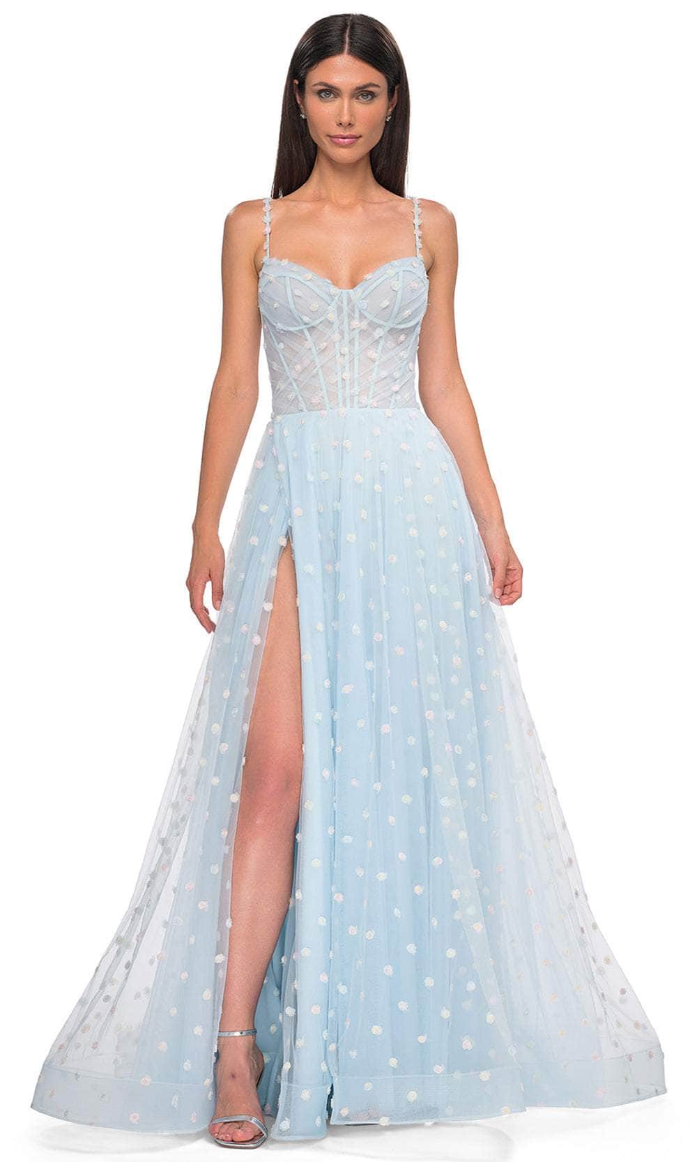 La Femme 32716 Sweetheart Polka Dot Prom Gown