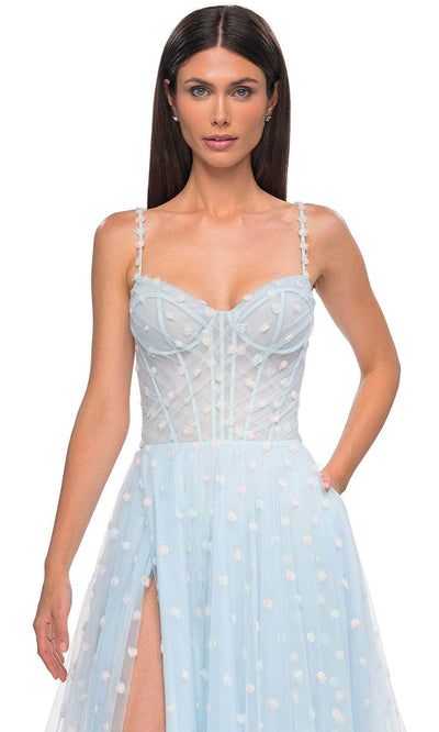 La Femme 32716 Sweetheart Polka Dot Prom Gown