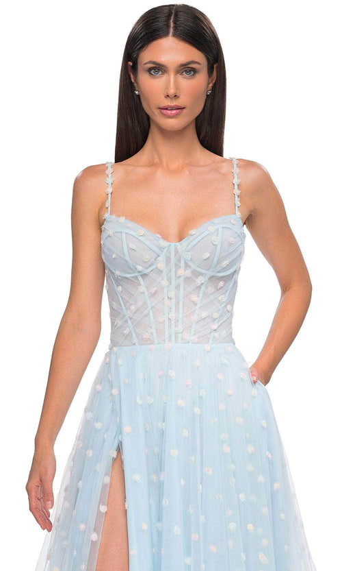 La Femme 32716 Sweetheart Polka Dot Prom Gown