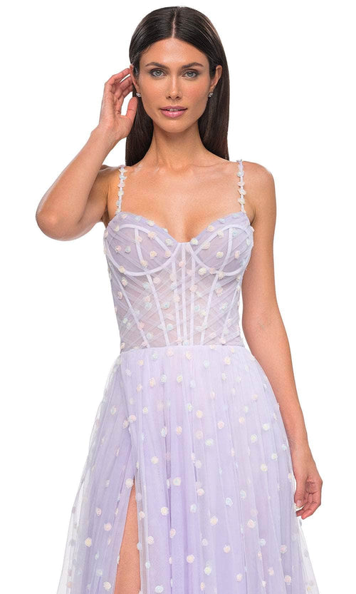 La Femme 32716 Sweetheart Polka Dot Prom Gown