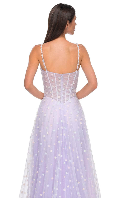 La Femme 32716 Sweetheart Polka Dot Prom Gown