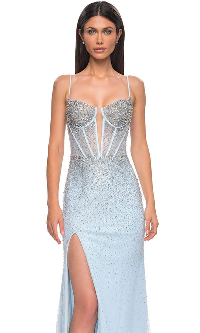 La Femme 32717 Rhinestone Embellished Corset Bodice Prom Gown