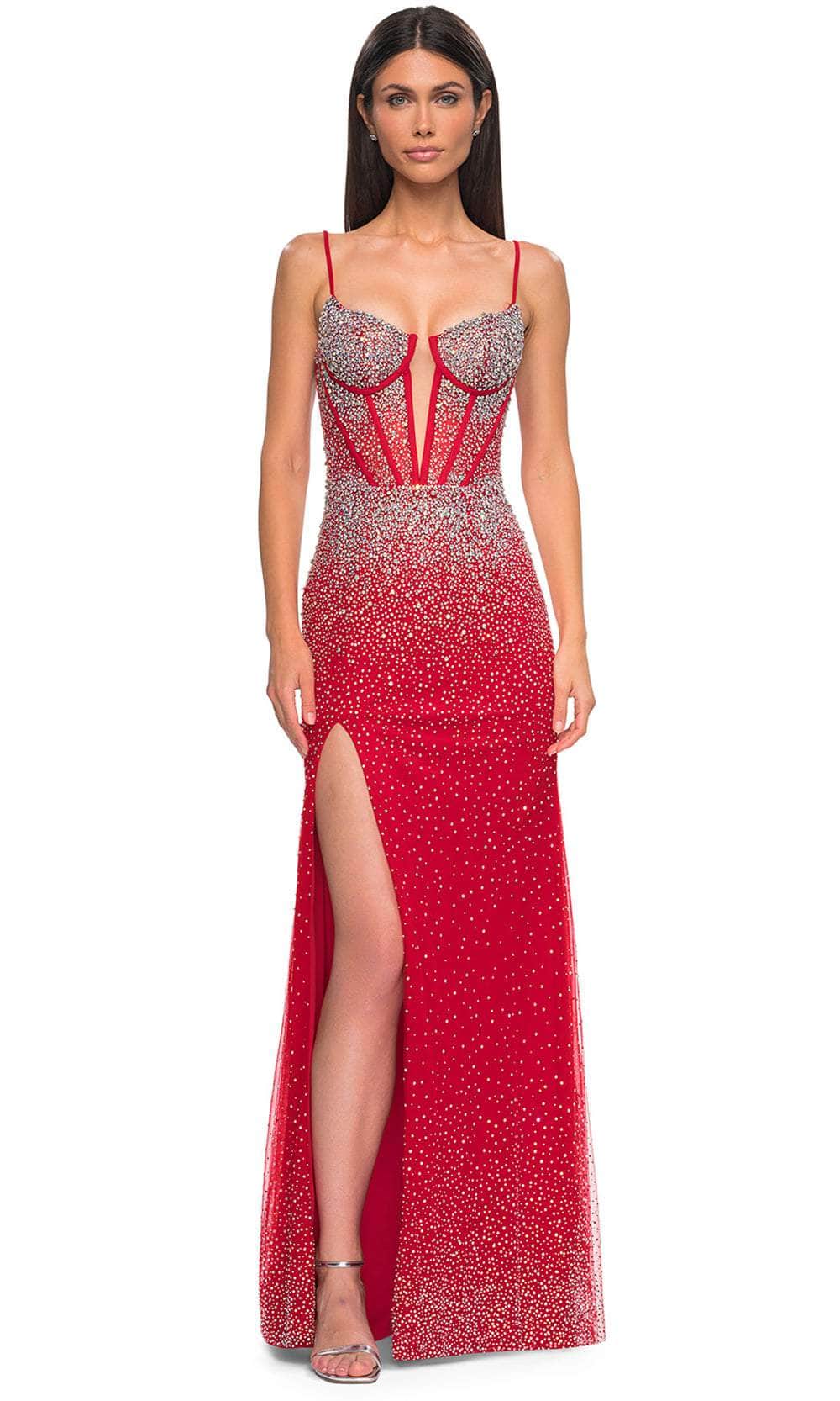 La Femme 32717 - Rhinestone-Embellished Corset Bodice Prom Gown Special Occasion Dress