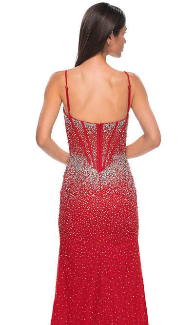 La Femme 32717 Rhinestone Embellished Corset Bodice Prom Gown