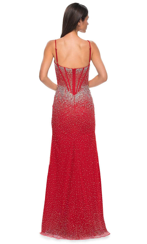 La Femme 32717 Rhinestone Embellished Corset Bodice Prom Gown
