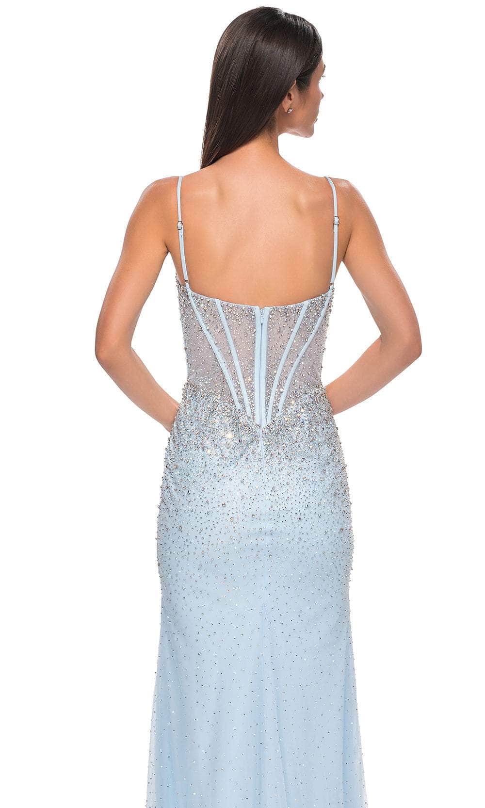 La Femme 32717 Rhinestone Embellished Corset Bodice Prom Gown