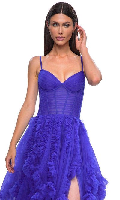 La Femme 32719 Ruffled Tulle A-Line Prom Gown