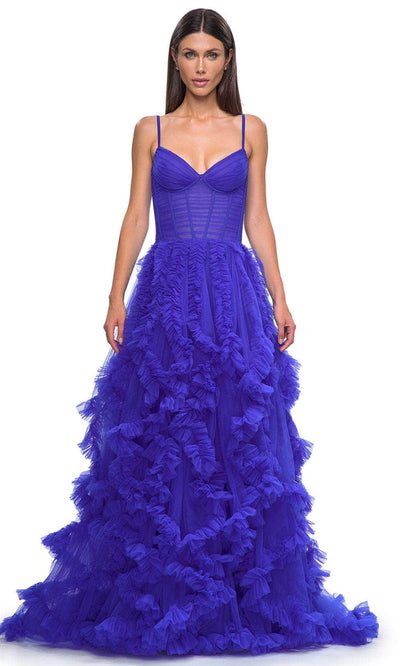 La Femme 32719 - Ruffled Tulle A-Line Prom Gown Special Occasion Dress