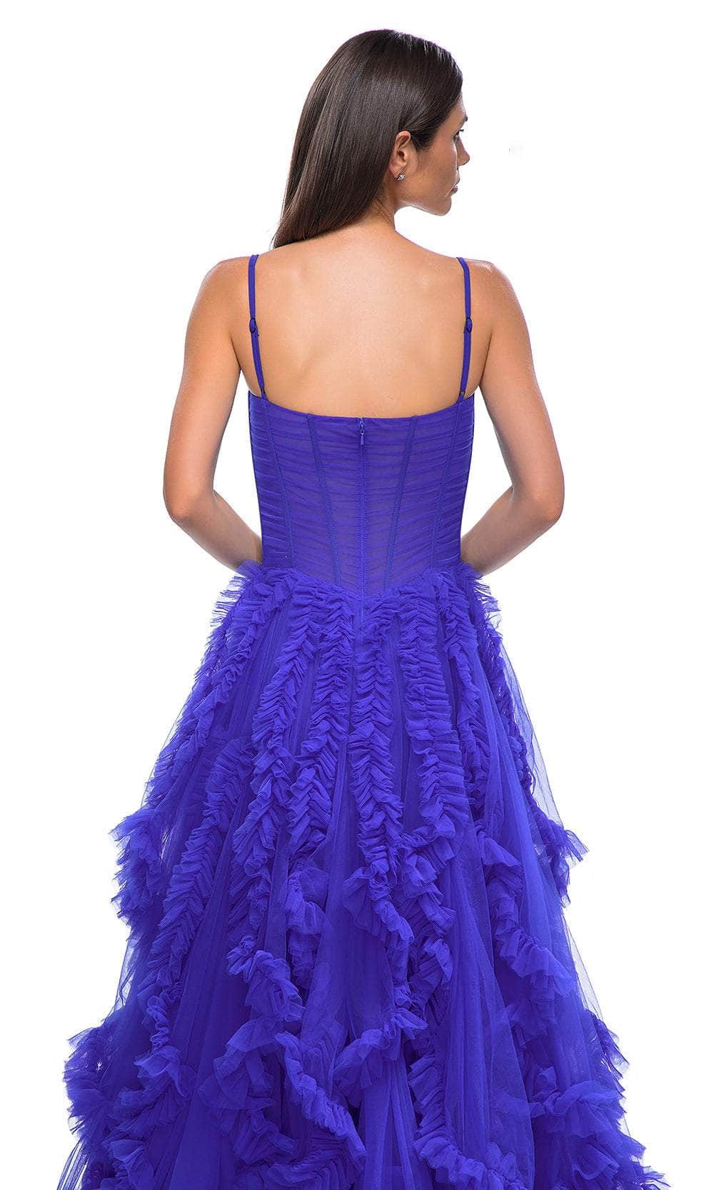 La Femme 32719 Ruffled Tulle A-Line Prom Gown