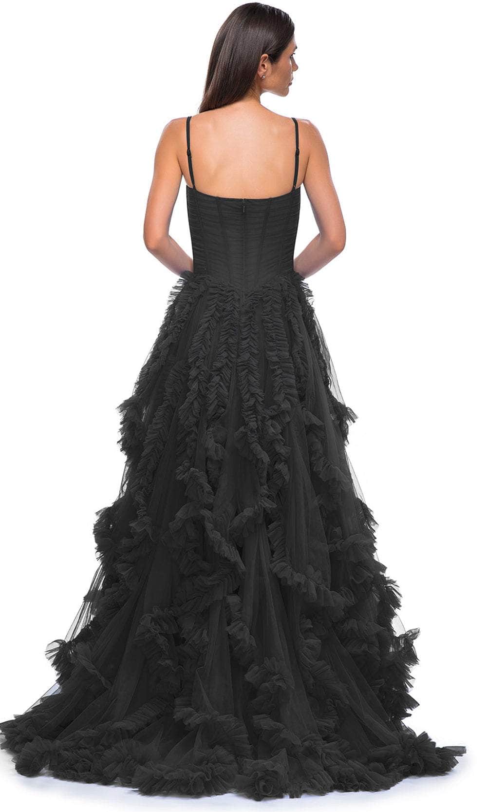 La Femme 32719 Ruffled Tulle A-Line Prom Gown