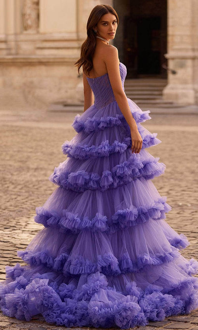 La Femme 32721 Tiered Skirt Strapless Tulle Ballgown