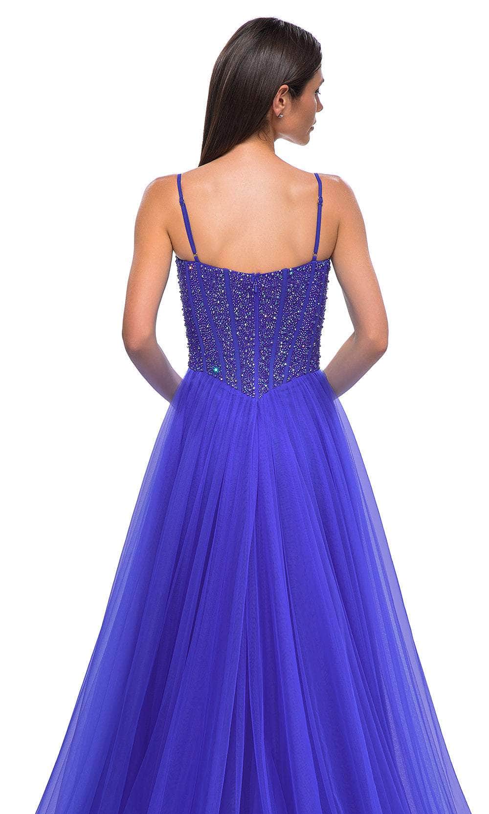 La Femme 32754 Rhinestone Bodice V-Neck Prom Gown