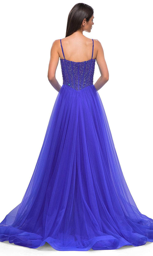 La Femme 32754 Rhinestone Bodice V-Neck Prom Gown
