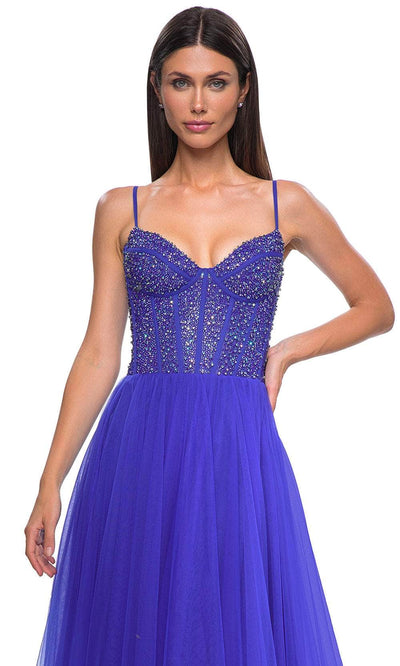 La Femme 32754 Rhinestone Bodice V-Neck Prom Gown