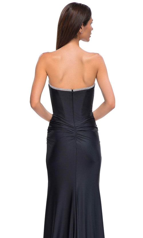 La Femme 32756 Beaded Trim Sweetheart Jersey Prom Gown