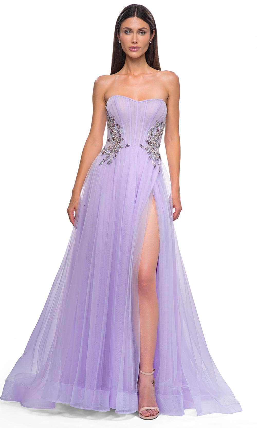 La Femme 32767 - Strapless Tulle Prom Gown Special Occasion Dress