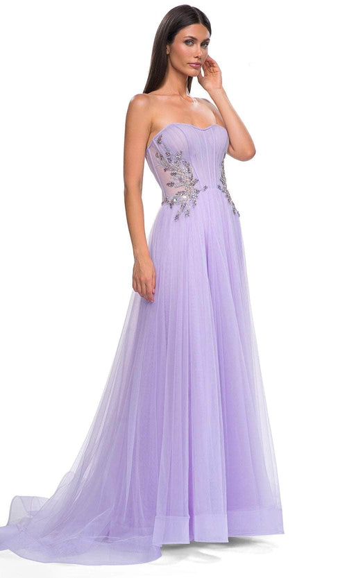 La Femme 32767 Strapless Tulle Prom Gown