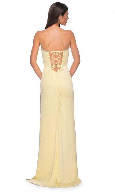 La Femme 32799 Strapless Lace-Up Back Prom Gown
